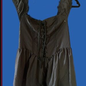 Black Lace-Up Romper